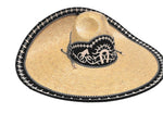 Load image into Gallery viewer, Stone Wheat Straw Sombrero Charro Galoneado
